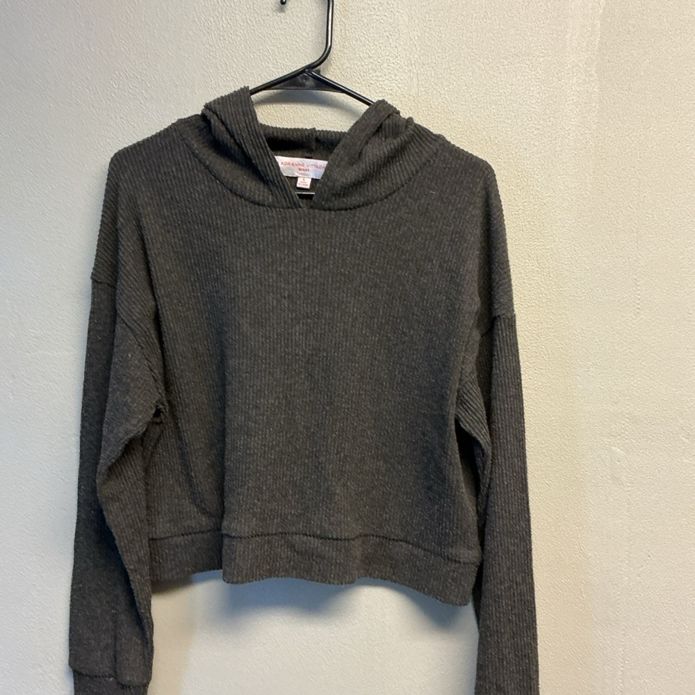 Adrienne Vittadini hooded long sleeve shirt size L. 0095